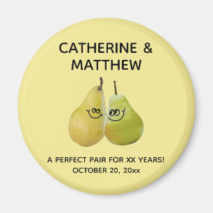 En Perfekt Pair Tecknad Pear-annonsdag-förmån Magnet