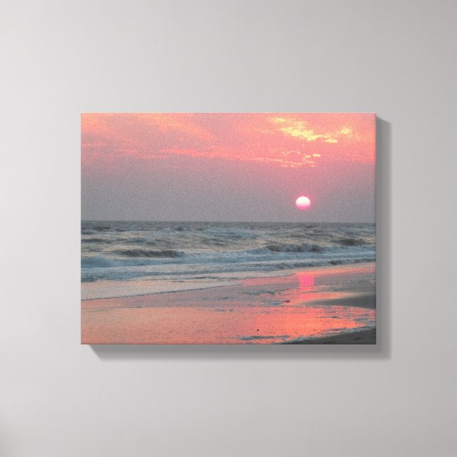 En Perfekt Sunset - Oak Island, NC Canvastryck (Framsida)