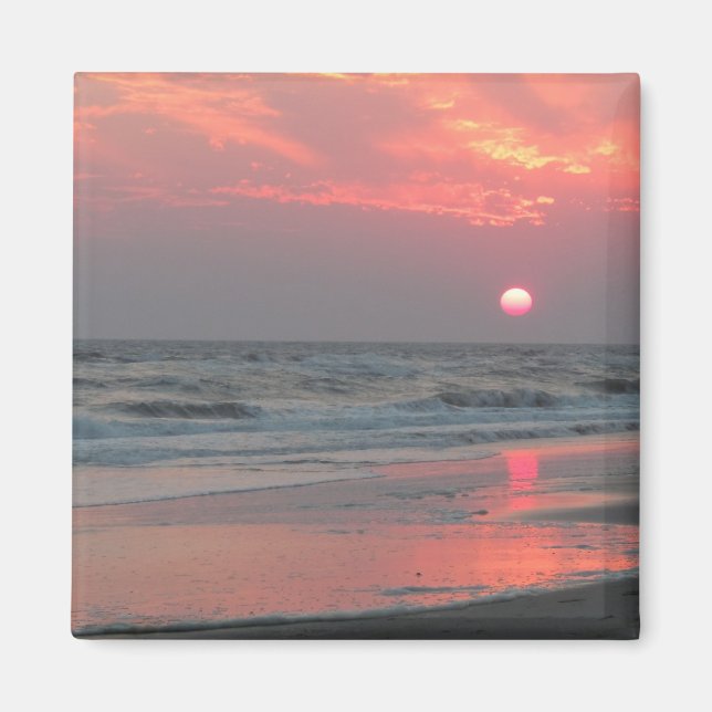 En Perfekt Sunset - Oak Island, NC Magnet (Framsidan)