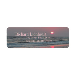 En Perfekt Sunset - Oak Island, NC Returadress Etikett