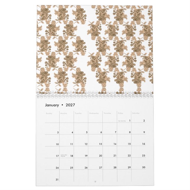 En perfekt symmetrisk reflektion av ett berg l kalender (Jan 2027)