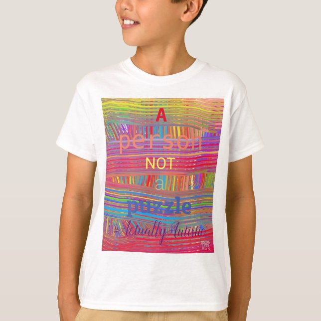 En person, inte ett pussel. Autism Acceptans, regn T Shirt (Framsida)