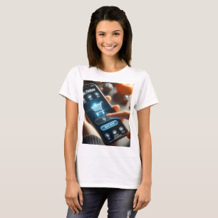 en person som innehar en mobil som säger fredag fr t shirt