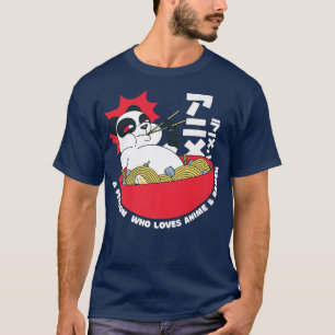 En person som Kärlek Anime och Ramen Noodles Panda T Shirt