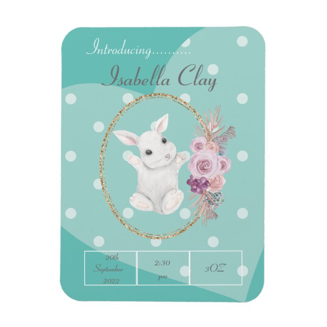 EN PERSONLIG BIRTH ANNOUNCEMENT PHOTO MAGNET (Vertikal)