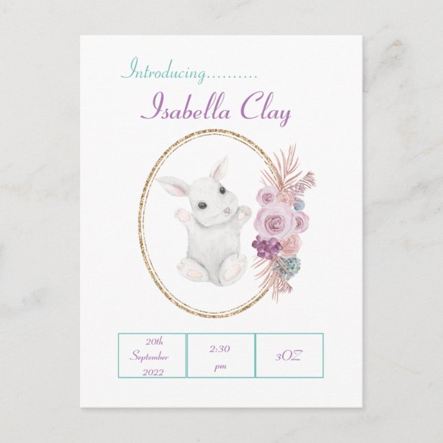 EN PERSONLIG FÖDELSEKORTSKORT VYKORT (Framsida)