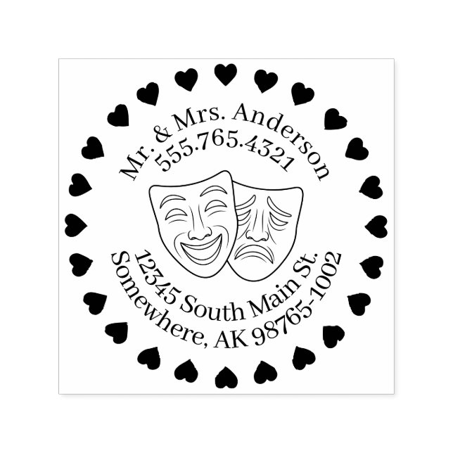 En personlig kontakt för teatralisk röra självfärgande stämpel (Design)