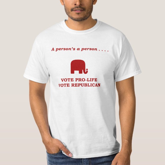 En persons röstar person pro-liv (det röda tröja (Framsida)