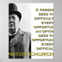 En pessimist ser svårigheten - Churchill
