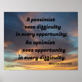 EN PESSIMIST SER SVÅRT KURKYLL POSTER