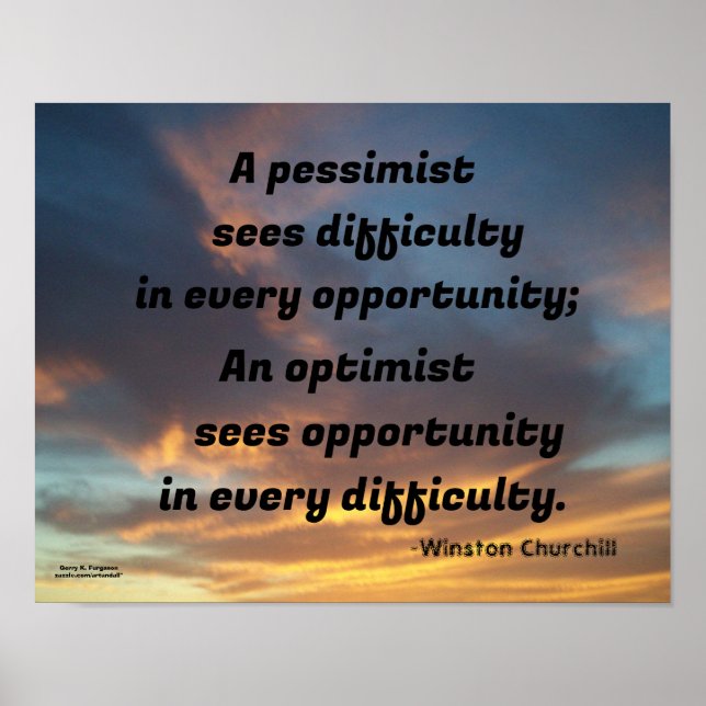 EN PESSIMIST SER SVÅRT KURKYLL POSTER (Framsidan)