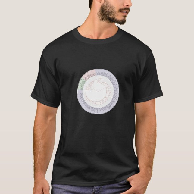 En phylogenetic livets träd kartlägger tee shirt (Framsida)