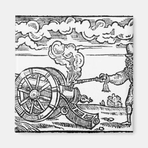 En Pikeman som tänder en kanon Magnet