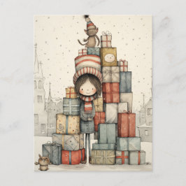 En pil Julklapp Helg Vykort