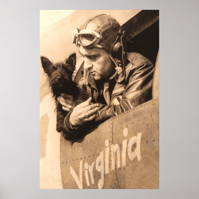 En pilots bästa vän - Terrier och fighter pilot Poster (Framsidan)