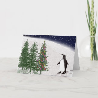 En pingvin jul helgkort