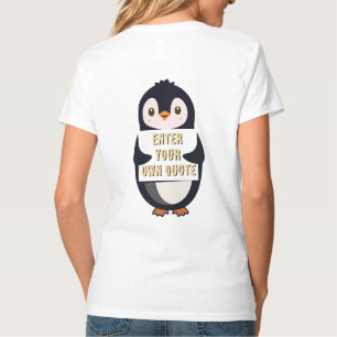 En pingvin som håller en skylt med anpassningsbar  t shirt