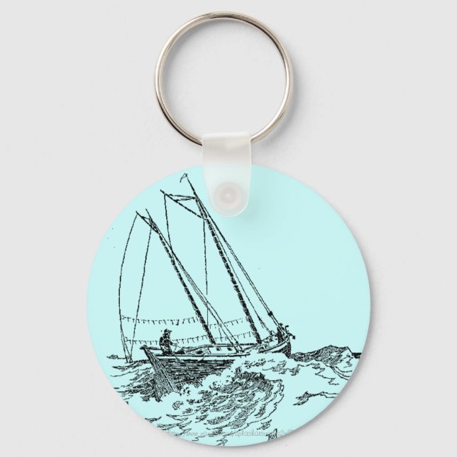 "En Pink på havet" Nyckelring (Framsida)