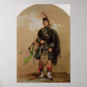 En piper av 79:e högländare i Chobham Poster