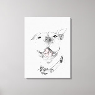 En Pit Bull-leende Canvastryck