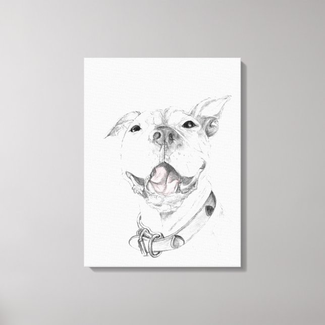 En Pit Bull-leende Canvastryck (Framsida)