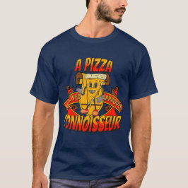 En Pizza Connoisseur, Elegant coola pappa-gåva T Shirt