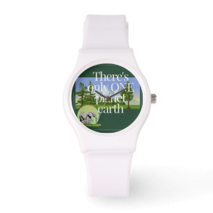 En planetjord - Sporty White Silicon Wrist Watch Armbandsur
