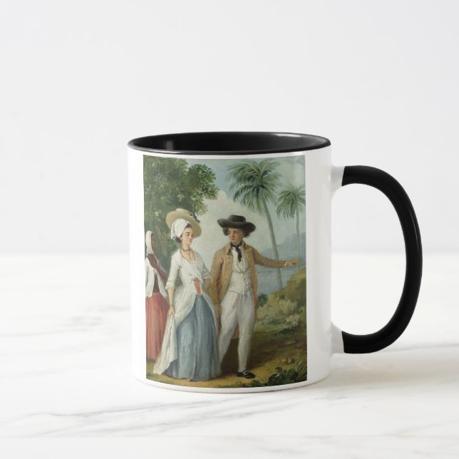 En Planter och hans fru som deltas i av en Mugg (Höger)