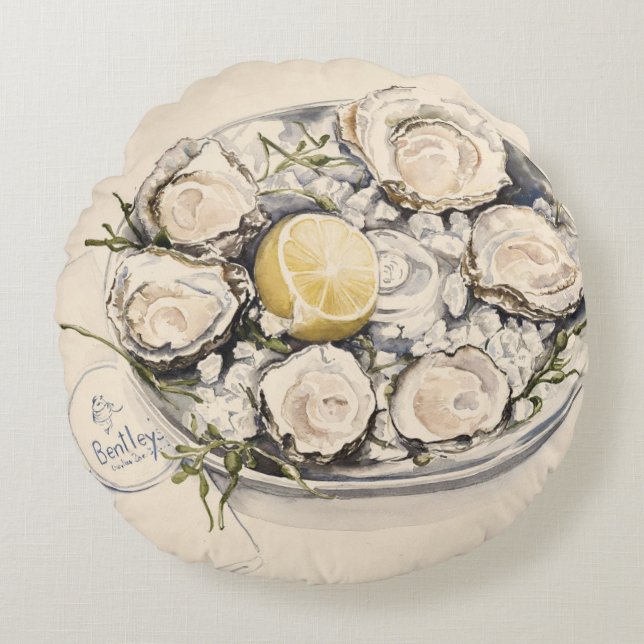 En plätera av ostroner 2012 rund kudde (Framsidan)