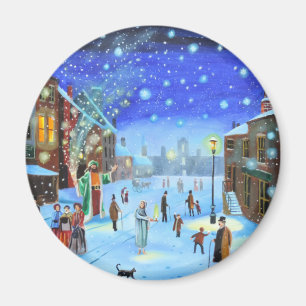 En plats för gata för julsångScrooge vinter Magnet