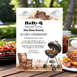 En Play Babyq Roligt Food Steak Beef Bbq Baby Show Inbjudningar