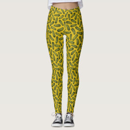 En Plethora med Pickles - Grönt och Gult Gherkins Leggings