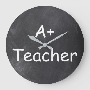En plustyp-idea för Chalkboard-design Stor Klocka