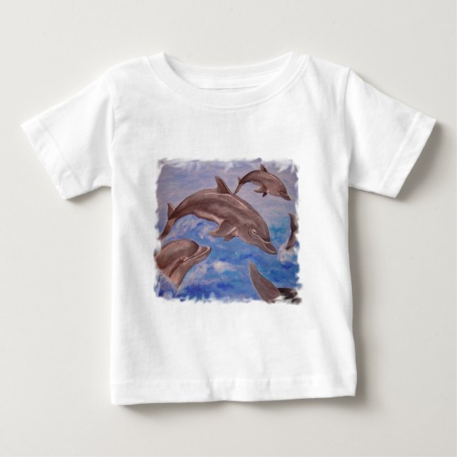 En Pod av uppspelande påfyllnadsdelfiner T Shirt (Framsida)