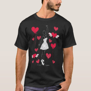 En Pointe Ballet Dancing Plie Chasse Jete Hearts B T Shirt