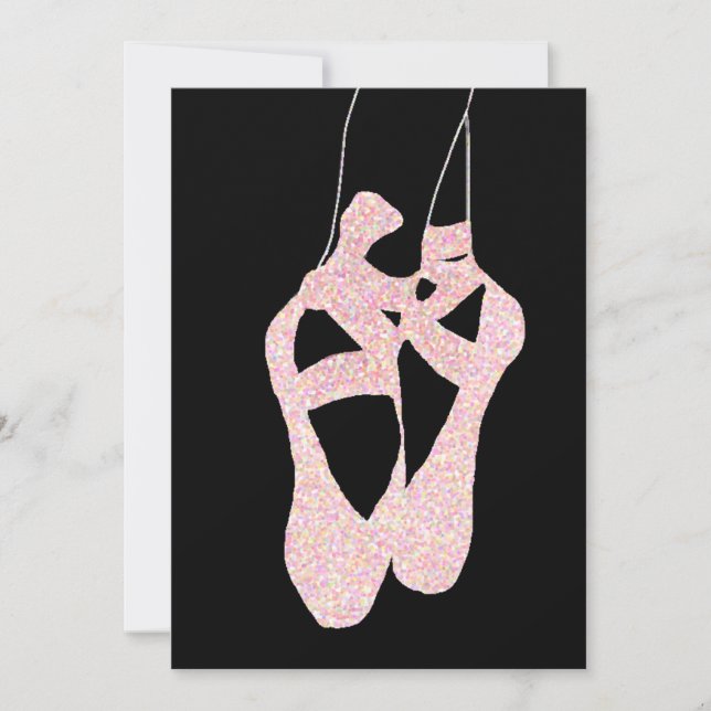 En pointe Ballet Shoes-inbjudningar Inbjudningar (Framsida)