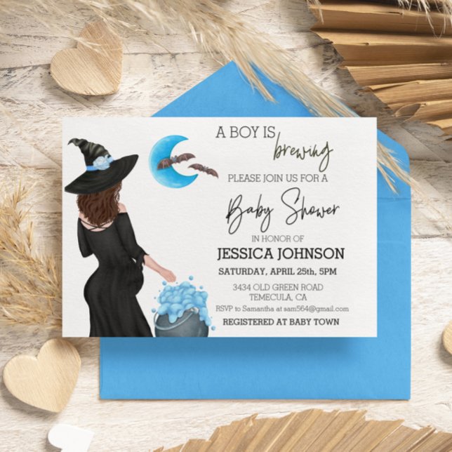 En Pojke Brygger Häxvatten Watercolor Custom Inbjudningar (Skapare uppladdad)