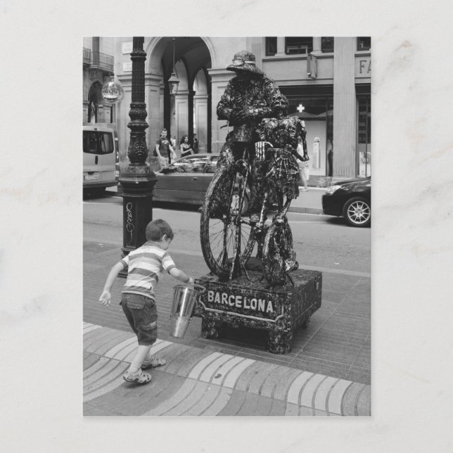 En pojke i Barcelona Vykort (Framsida)