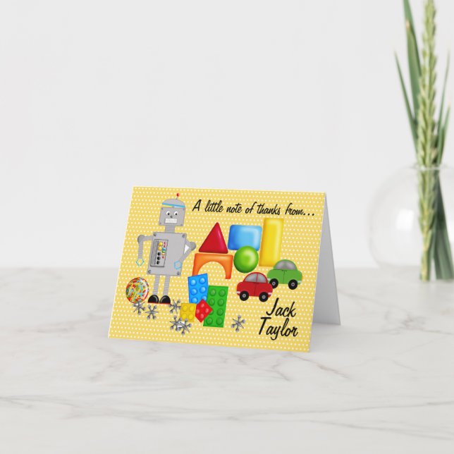 En pojke leksaker Notecards Anteckningskort (Framsida)
