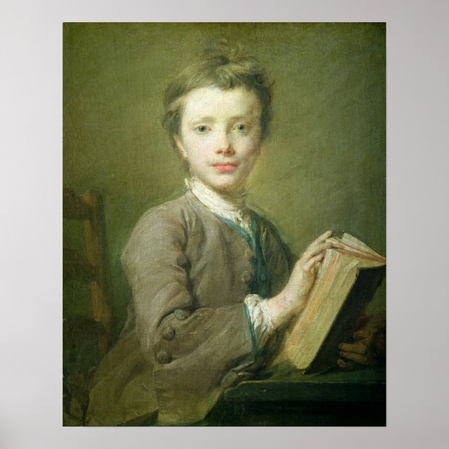 En pojke med Bok, 1740 Poster (Framsidan)