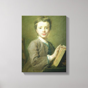 En pojke med en bok, c.1740 canvastryck