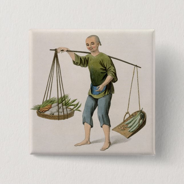 En pojke med grönsaker, pläterar 54 från knapp (Framsida)