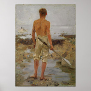 En pojke med Oar Poster