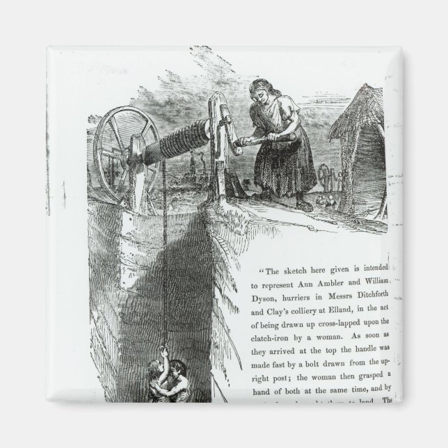 En pojke och flicka som har lagt ner en gruvaxel magnet (Framsidan)