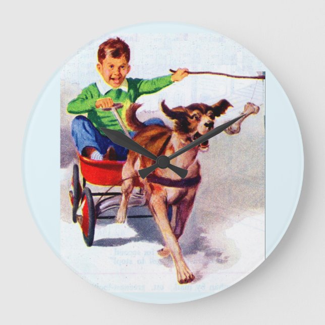 En pojke och hans hund cart stor klocka (Framsida)