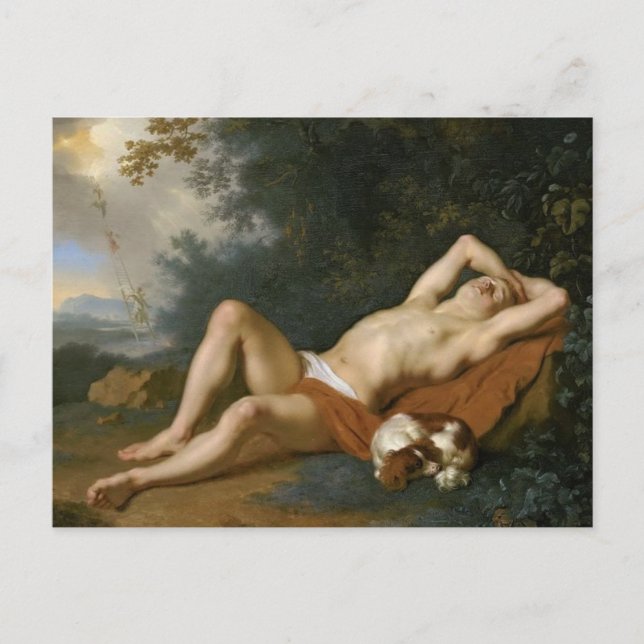 En pojke och hans Hund Vykort (Framsida)