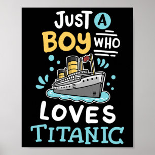 En pojke som älskar RMS Titanic Roligt kryssningsf Poster