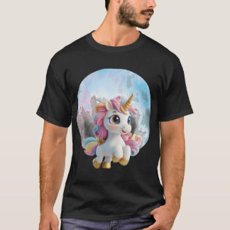En pojke som är vän med enhörning i himlen t shirt