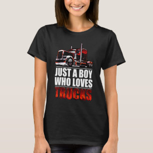 en pojke som kärlek Semi Lastbil fantastisk stora  T Shirt