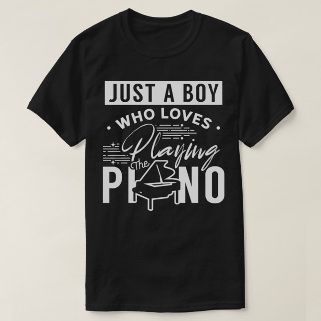 En pojke som Kärlek spelar Piano (2) T Shirt (Design framsida)